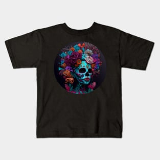 Floral Sugar Skull / Calavera de Azúcar Kids T-Shirt